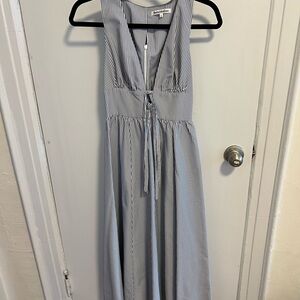 Reformation Blue and White Striped midi Dress